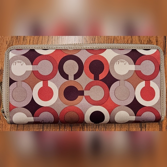 Coach Op Art Zip Around Wallet - Picture 2 of 8